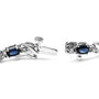 1/10 Ct. T.W. 5x4mm Oval Sapphire Gemstone and Diamond Prong-Set X Link Bracelet in 10K White Gold, photo 2