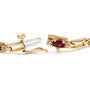 1/10 Ct. T.W. Oval Ruby and Diamond Bar Prong-Set Bracelet in 10K Yellow Gold, photo 2
