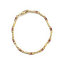 1/10 Ct. T.W. Oval Ruby and Diamond Bar Prong-Set Bracelet in 10K Yellow Gold, photo 4