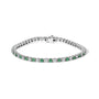 Pulsera tenis con diamantes y esmeralda alternos de 1 1/2 ct. p.t. en oro blanco de 14K, foto 1