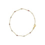 Pulsera de cadena de 9 estaciones de bisel con rubí rojo y diamantes blancos alternados en oro amarillo de 14K, foto 1