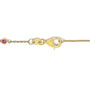 Pulsera de cadena de 9 estaciones de bisel con rubí rojo y diamantes blancos alternados en oro amarillo de 14K, foto 2