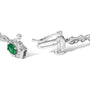 Oval Green Emerald and Diamond Alternating Link Bracelet in 10K White Gold, photo 2
