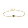 Blue Sapphire and Diamond Accent Evil Eye Station Link Bracelet in 10K Yellow Gold, photo 1