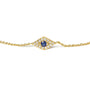Blue Sapphire and Diamond Accent Evil Eye Station Link Bracelet in 10K Yellow Gold, photo 2