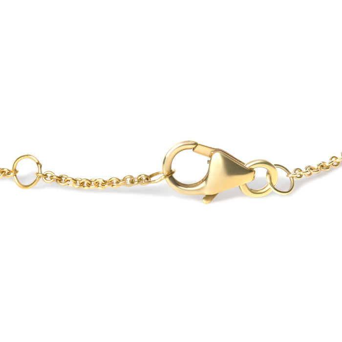 Blue Sapphire and Diamond Accent Evil Eye Station Link Bracelet in 10K Yellow Gold, photo 4