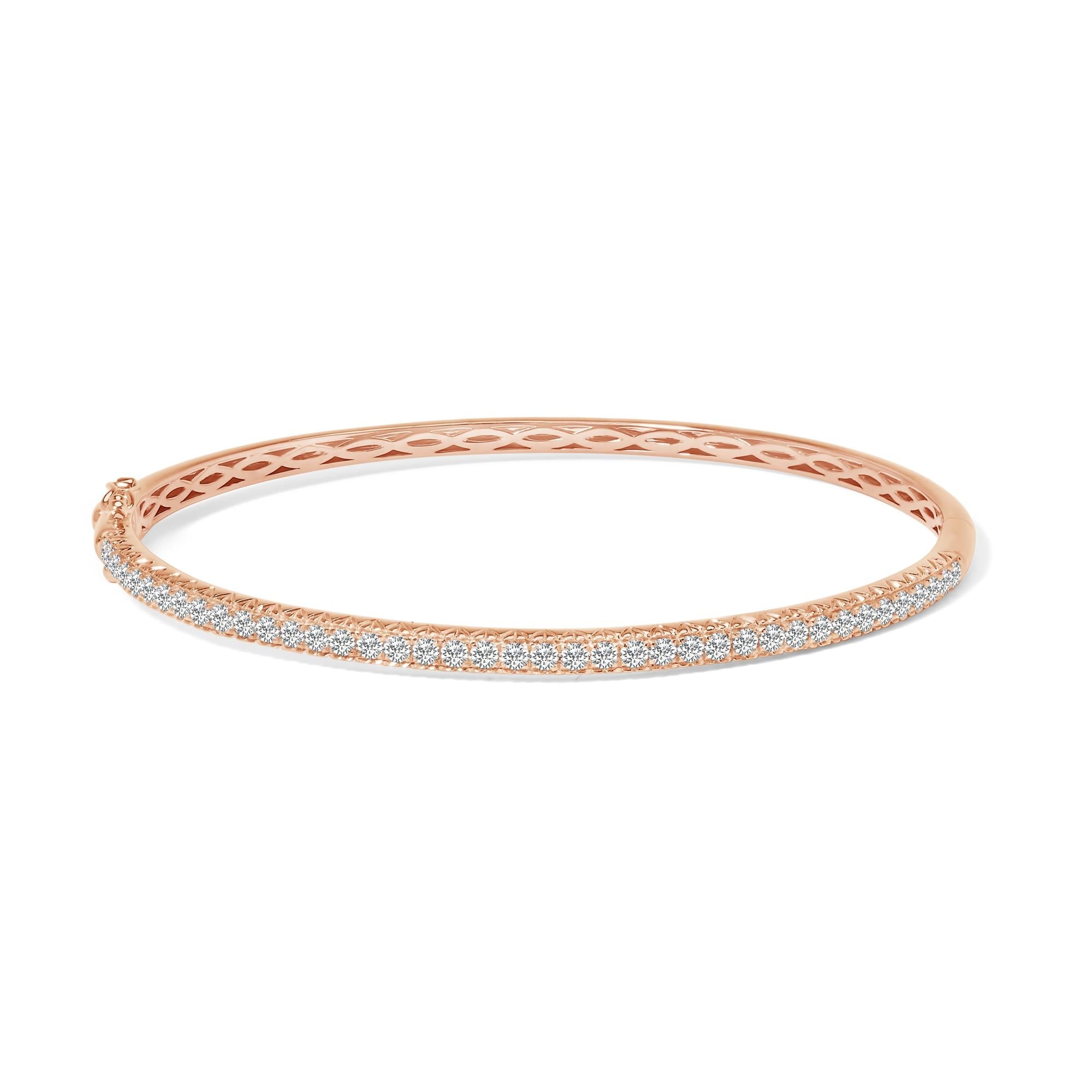 1 Ct. T.W. Half Eternity Diamond Bangle Bracelet in 14K Gold, photo 3