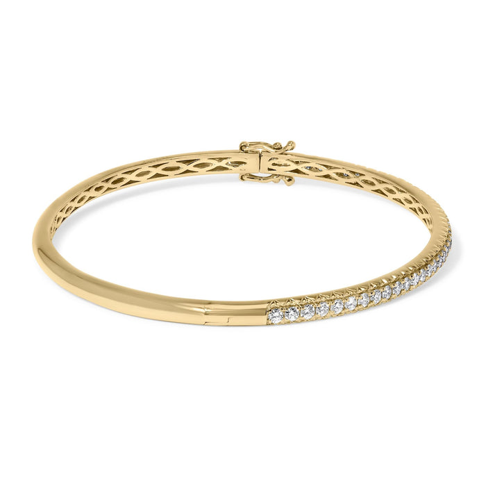 1 Ct. T.W. Half Eternity Diamond Bangle Bracelet in 14K Gold, photo 4