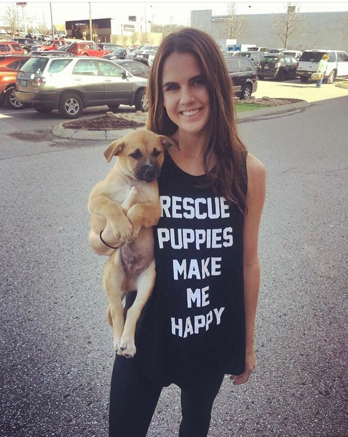 Rescue Puppies Make Me Happy Sleeveless Tank