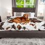 PupProtector Waterproof Throw Blanket, Brown Faux Cowhide, photo 6