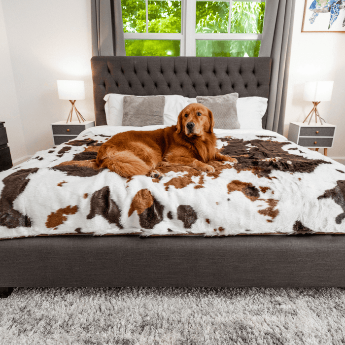 PupProtector Waterproof Throw Blanket, Brown Faux Cowhide, photo 6