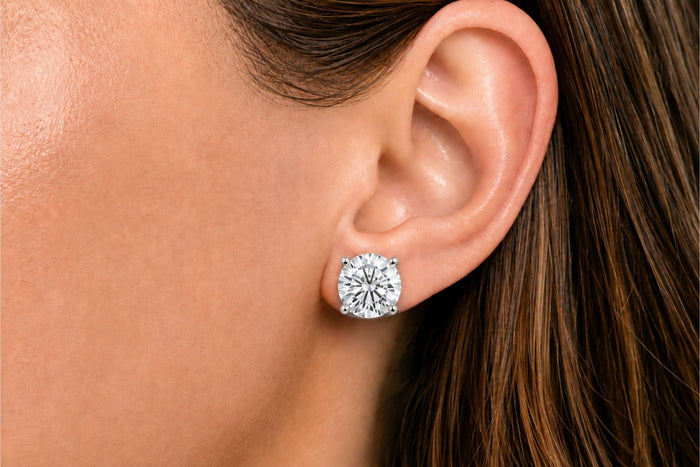 IGI Certified Lab-Grown Diamond Solitaire Stud Earrings in 14K Gold, photo 12