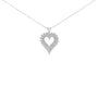 Collar con colgante de corazón en racimo y cadena de caja con diamantes redondos de 3 ct. p.t. en plata de ley, foto 1