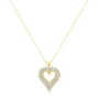 Collar con colgante de corazón en racimo con diamantes redondos de 4 ct. p.t. en plata de ley bañada en oro amarillo de 14K, foto 2