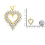 Collar con colgante de corazón en racimo con diamantes redondos de 4 ct. p.t. en plata de ley bañada en oro amarillo de 14K, foto 5