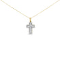 2 Ct. T.W. Multi-Row Diamond Cross Pendant Necklace in 14K Yellow Gold, photo 1