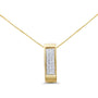 1/2 Ct. T.W. Invisible-Set Princess-Cut Diamond Vertical Bar Block Pendant Necklace in 14K Gold, photo 1