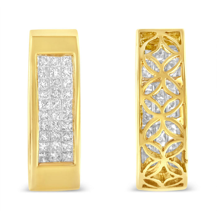 1/2 Ct. T.W. Invisible-Set Princess-Cut Diamond Vertical Bar Block Pendant Necklace in 14K Gold, photo 4