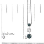 Collar con colgante de 3 piedras con diamantes azules tratados y blancos de 1 1/2 ct. p.t. en oro blanco de 14K, foto 5