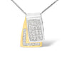 Collar con colgante de caja plegable de dos tonos y cadena de caja con diamantes de 1 ct. p.t. en oro de 14K, foto 3