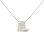 Collar con colgante de caja plegable y cadena de caja con diamantes de 2 ct. p.t. en oro blanco y amarillo de 14K, color H-I, claridad SI1-SI2, 18 pulg., foto 1