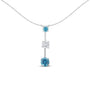 Collar con colgante de diamantes blancos y azules tratados de 1 1/2 ct. p.t. en oro blanco de 14K, foto 1