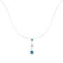 Collar con colgante de diamantes blancos y azules tratados de 1 1/2 ct. p.t. en oro blanco de 14K, foto 2