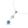 Collar con colgante de diamantes blancos y azules tratados de 1 1/2 ct. p.t. en oro blanco de 14K, foto 4