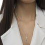 Collar con colgante de diamantes blancos y azules tratados de 1 1/2 ct. p.t. en oro blanco de 14K, foto 3