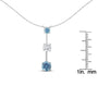 Collar con colgante de diamantes blancos y azules tratados de 1 1/2 ct. p.t. en oro blanco de 14K, foto 6