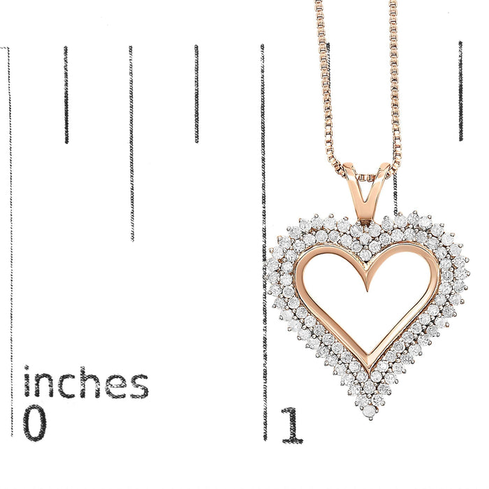 Diamond Heart Pendant Necklace in Sterling Silver