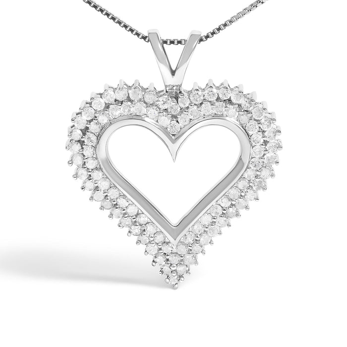 Diamond Heart Pendant Necklace in Sterling Silver, photo 24