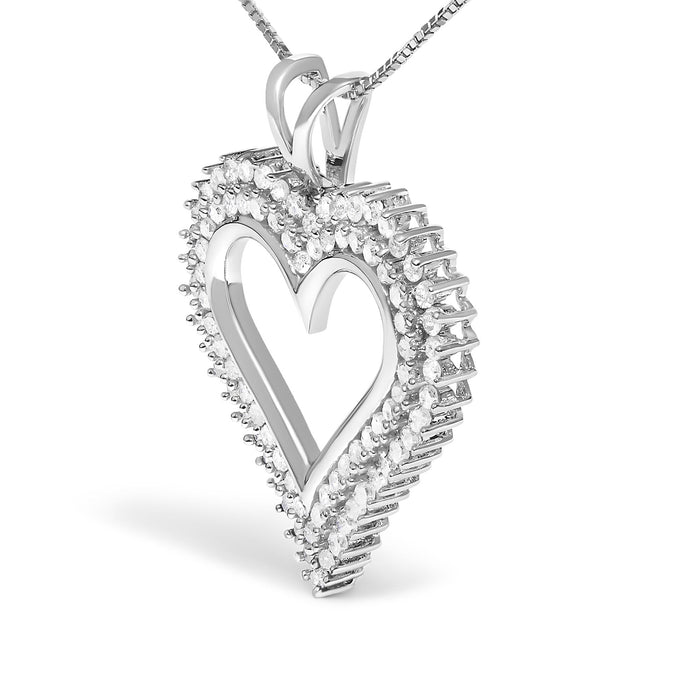Diamond Heart Pendant Necklace in Sterling Silver, photo 48
