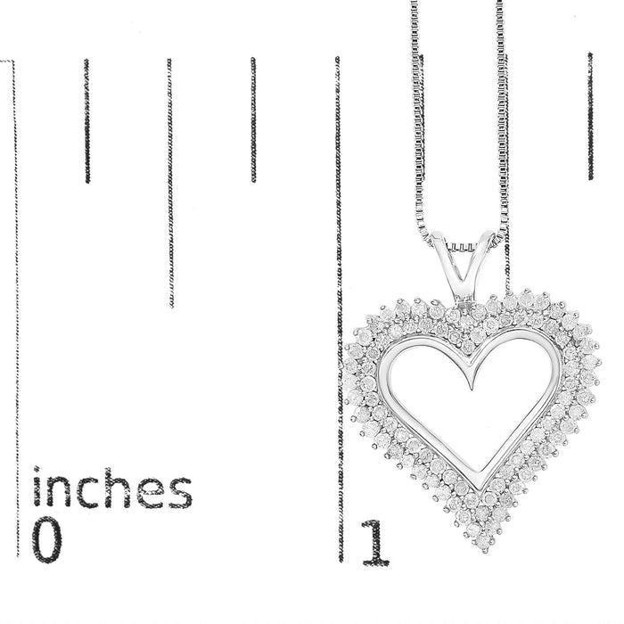 Diamond Heart Pendant Necklace in Sterling Silver