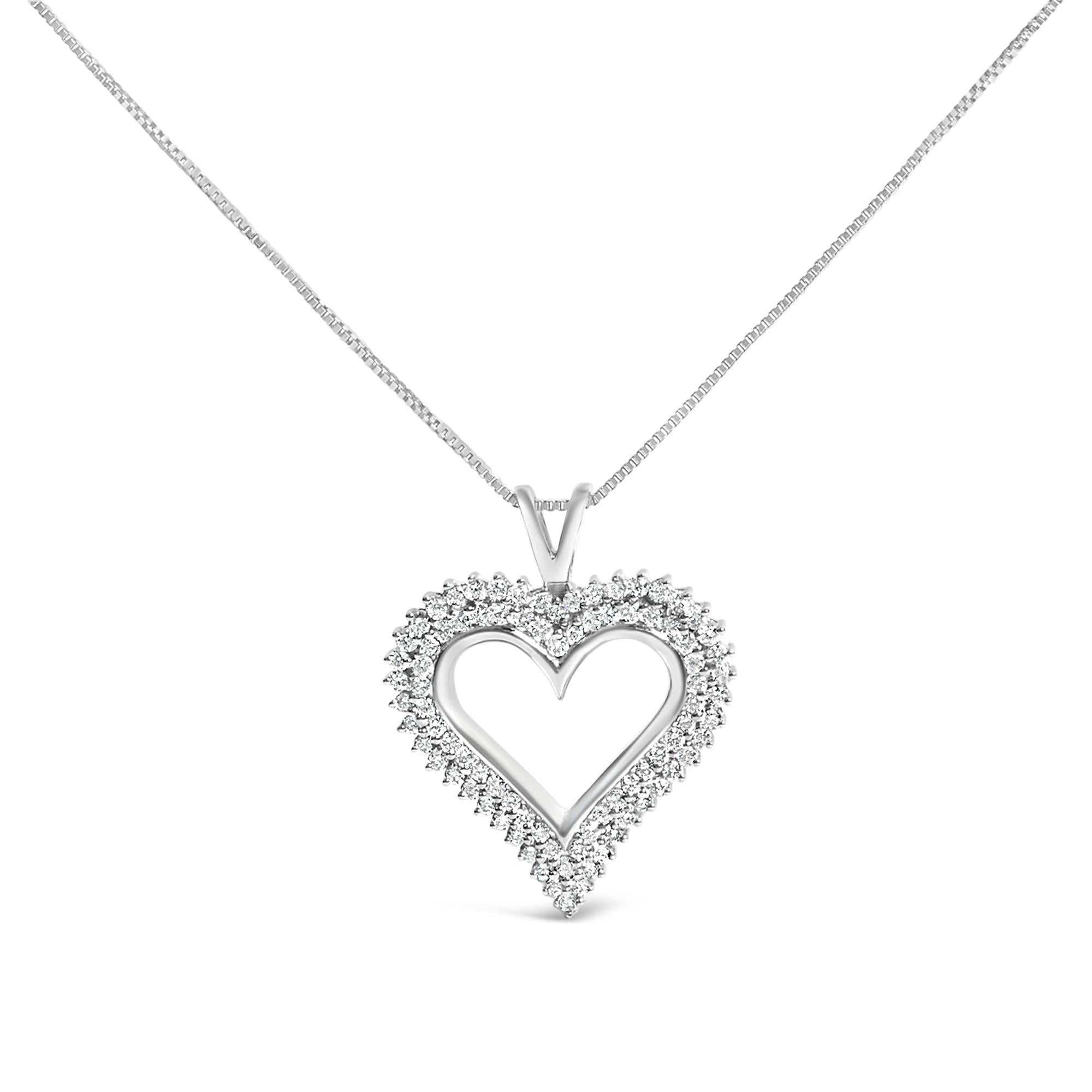 Diamond Heart Pendant Necklace in Sterling Silver, photo 1