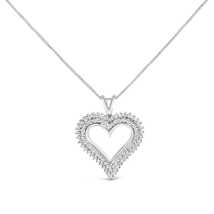 Diamond Heart Pendant Necklace in Sterling Silver, photo 1