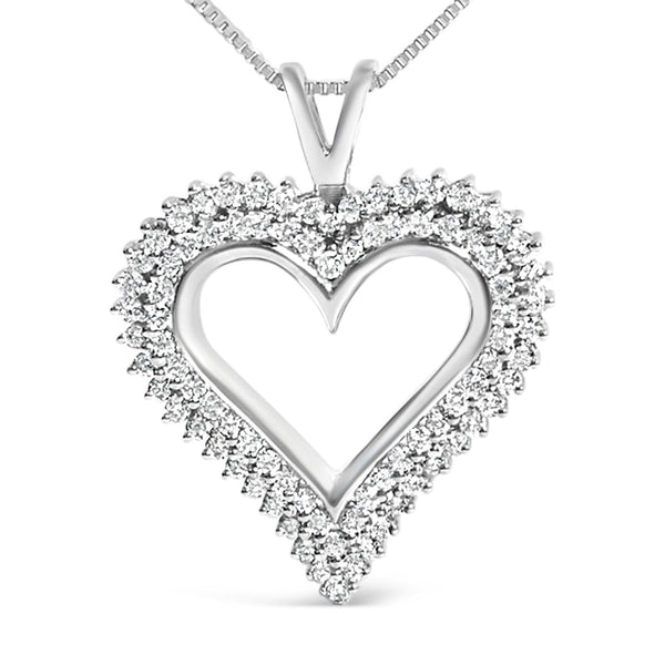 Collar con colgante de corazón con diamantes en plata de ley, foto 2