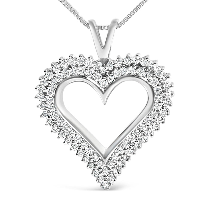 Diamond Heart Pendant Necklace in Sterling Silver, photo 2