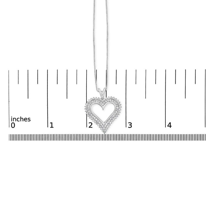 Diamond Heart Pendant Necklace in Sterling Silver, photo 6