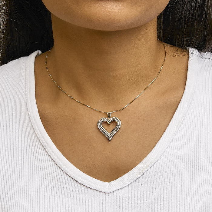 Diamond Heart Pendant Necklace in Sterling Silver, photo 34
