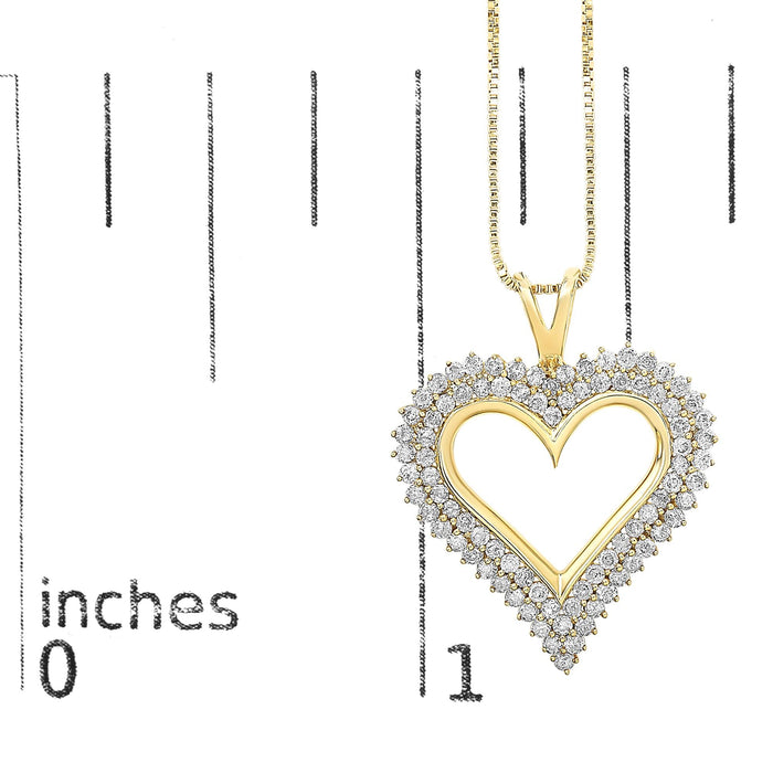 Diamond Heart Pendant Necklace in Sterling Silver