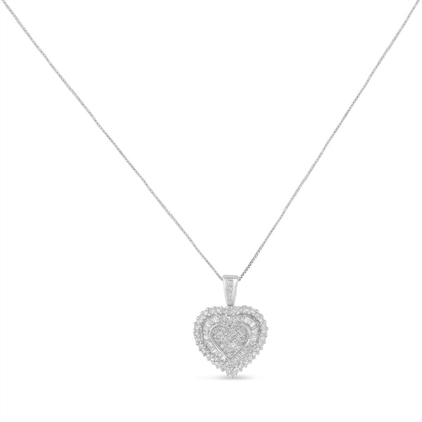 1 Ct. T.W. Multi Cut 1 Ct. T.W. Diamond Heart Pendant Necklace in 10K White Gold, photo 2