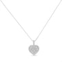 Collar con colgante de corazón con diamantes de 1 ct. p.t. de talla múltiple en oro blanco de 10K, foto 2