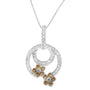 Collar con colgante de jardín floral con diamantes talla redonda de 1 ct. p.t. en plata de ley, foto 2