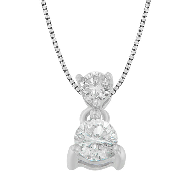 1/2 Ct. T.W. Round-Cut Diamond Pendant Necklace in 14K White Gold, photo 1