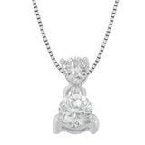 Collar con colgante de diamantes talla redonda de 1/2 ct. p.t. en oro blanco de 14K