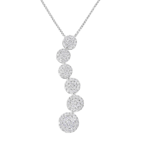 Collar con colgante Journey de racimo con diamantes de 1 ct. p.t. en oro blanco de 14K, foto 1