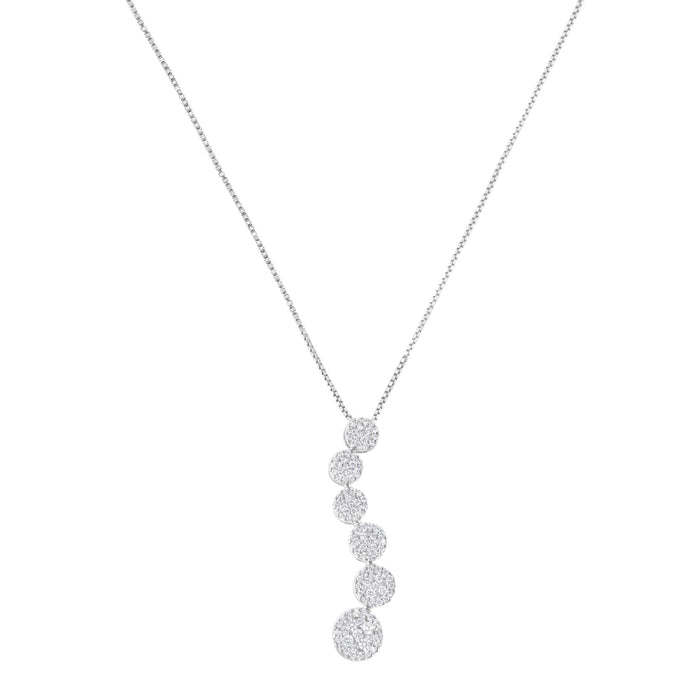 1 Ct. T.W. Diamond Cluster Journey Pendant Necklace in 14K White Gold, photo 2