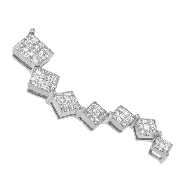 1 Ct. T.W. Diamond Snake Curved Pendant Necklace in 10K White Gold, photo 2