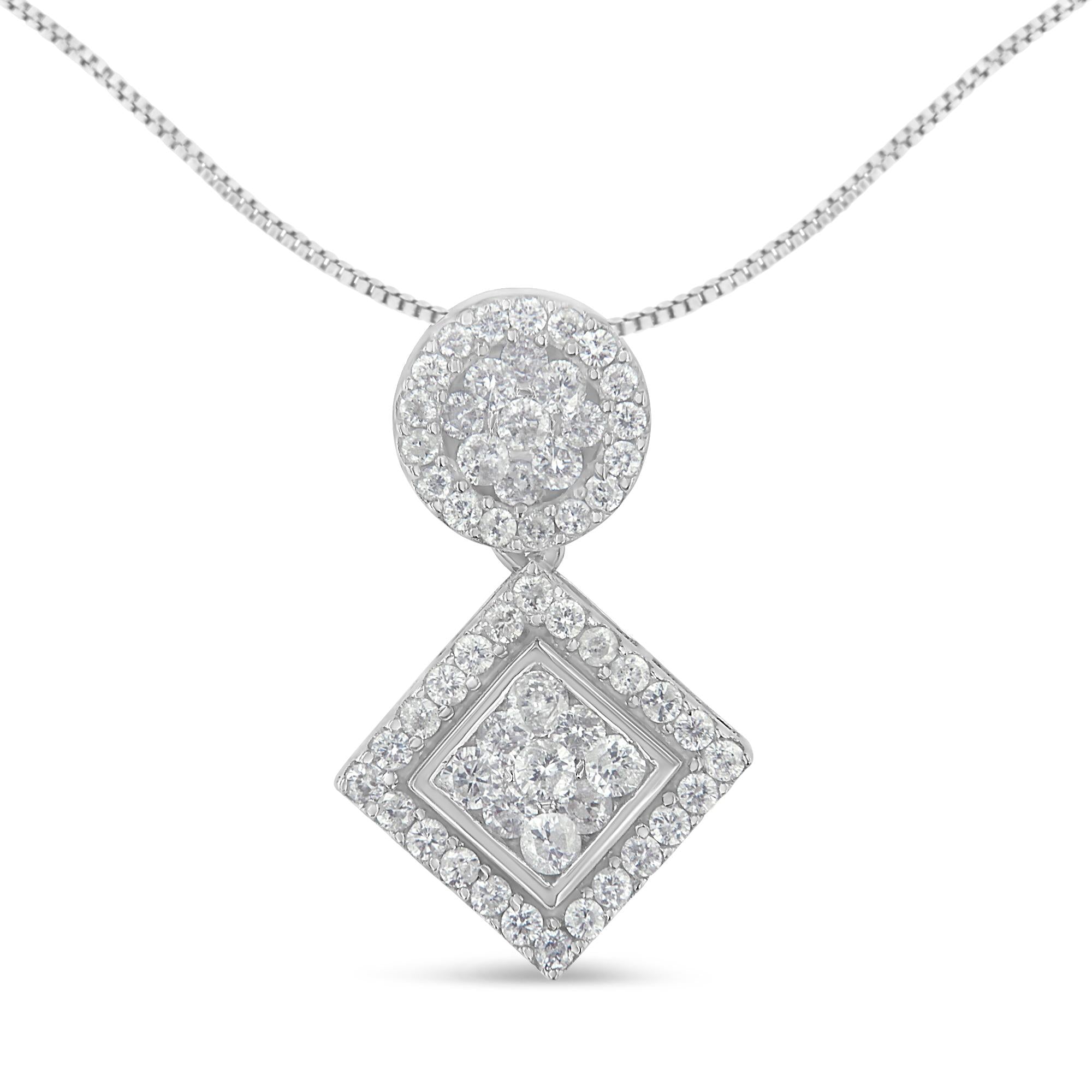 Collar con colgante de diamantes de 1 ct. p.t. en oro blanco de 14K, foto 1